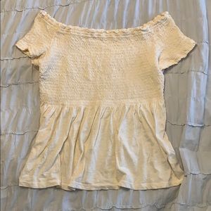 One Navy Off The Shoulder Peplum Shirt